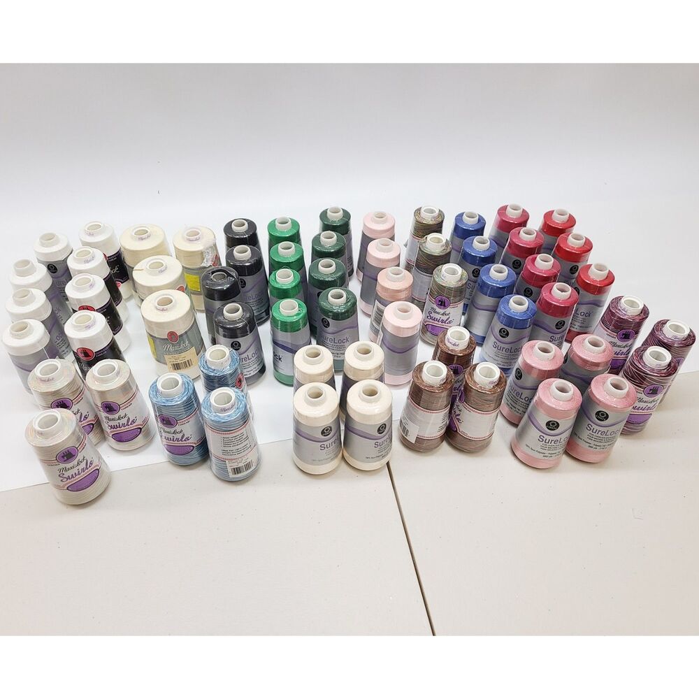 NWT Maxi-Lock & SureLock Serger Thread Lot 62 Spools Variegated